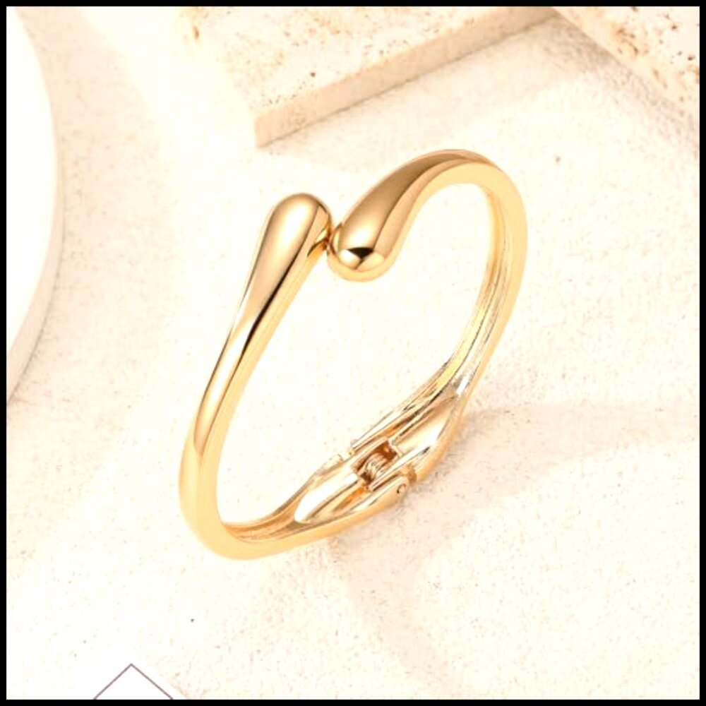 Gold-Plated Bracelet Set Stackable Adjustable Cuf… - image 3